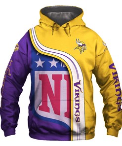 Minnesota Vikings 3D Hoodie Pullover Zip Hoodie Nfl for Fans