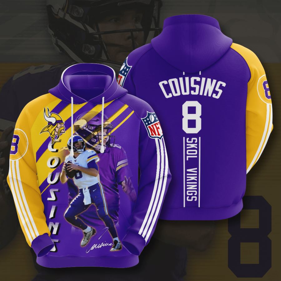 Minnesota Vikings Custom Sport All Over Print Hoodie 3D 5