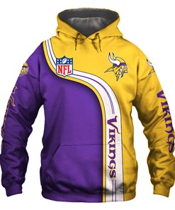 Minnesota Vikings Hoodie 3D Cute Zip Hoodie Pullover Gift for Fans