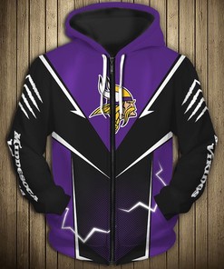Minnesota Vikings Hoodie Lightning Graphic Gifts for Fans