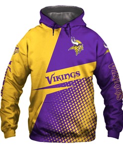 Minnesota Vikings Hoodie Long Sleeve Zip Hoodie for Fan