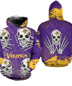 Minnesota Vikings Hoodie Skull for Halloween Graphic