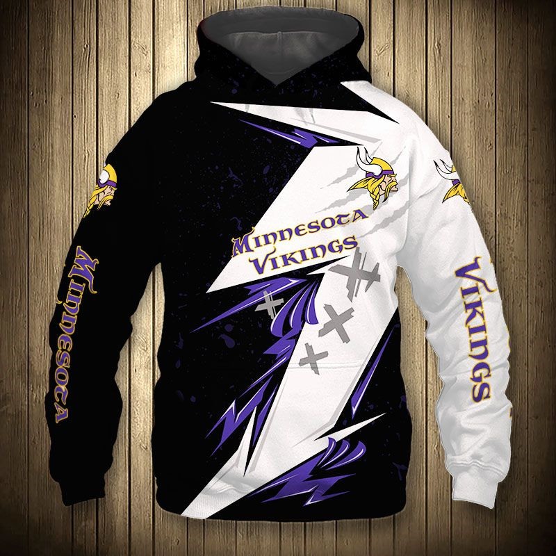 Minnesota Vikings Hoodie Thunder Graphic Gifts for Fans - Image 3