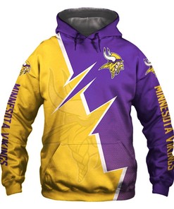 Minnesota Vikings Hoodie Zigzag Graphic Zip Hoodie Gift for Fans
