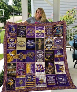 Minnesota Vikings Quilt Blanket Bedding Set Gift for Fans