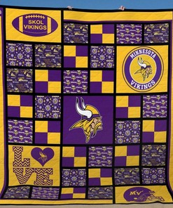 Minnesota Vikings Quilt Blanket Bedding Set Gifts for Fans