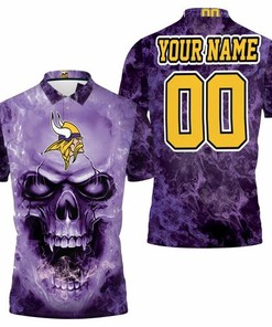 Minnesota Vikings Skull For Vikings Fans Personalized 3D All Over Print Polo Shirt