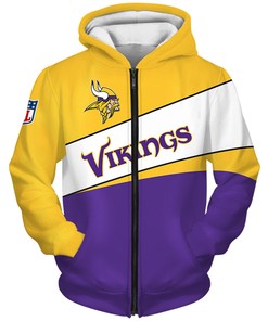 Minnesota Vikings Zip Hoodie 3D Zip Hoodie