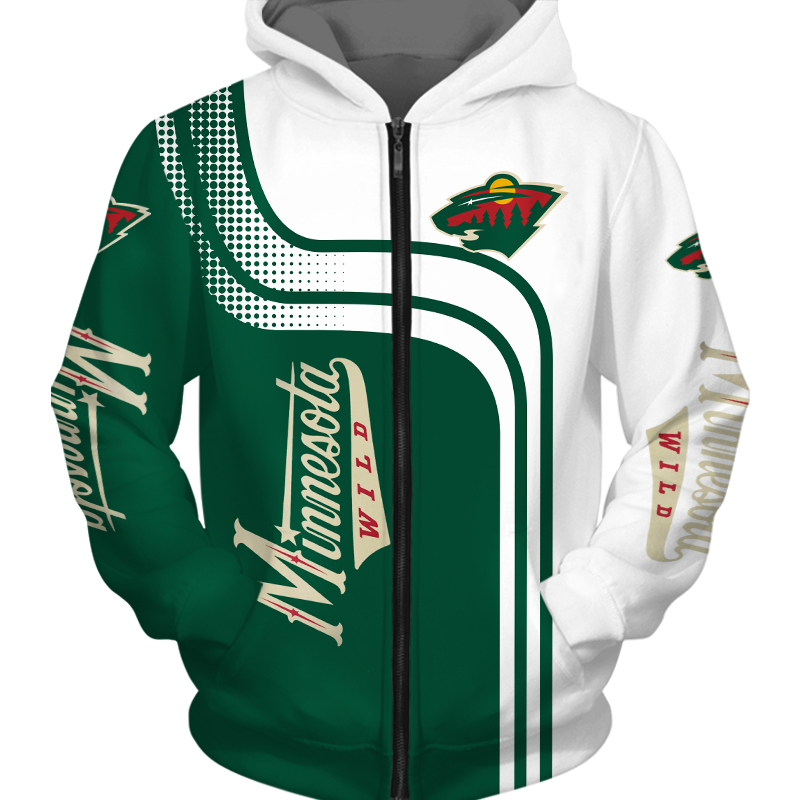 Minnesota Wild Hoodie Zip Hoodie Pullover Gift for Fans - Image 2