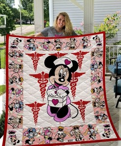 Minnie Mouse Nursing Quilt Blanket Bedding Set