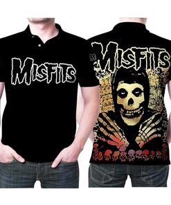Misfits American Punk Rock Music Band Logo Group Skeleton 3d Designed Allover Gift For Misfits Fans Polo Shirt All Over Print Shirt 3d T-shirt