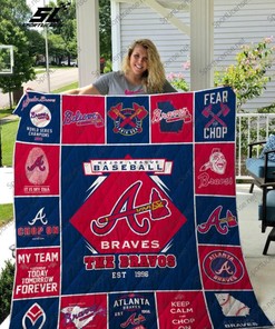 Mlb Atlanta Braves Quilt Blanket Bedding Set for Home Décor