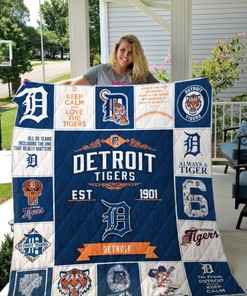 Mlb Detroit Tigers EST 11 Detroit Quilt Blanket Bedding Set