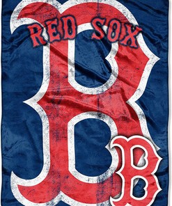 Mlb Soft Cozy Washable Boston Red Sox Sherpa Fleece Blanket Gifts for Family, for Couple