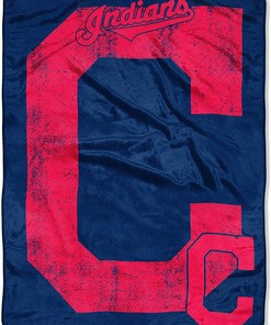 Mlb Soft Cozy Washable Cleveland Indians Sherpa Fleece Blanket Gifts for Family, for Couple