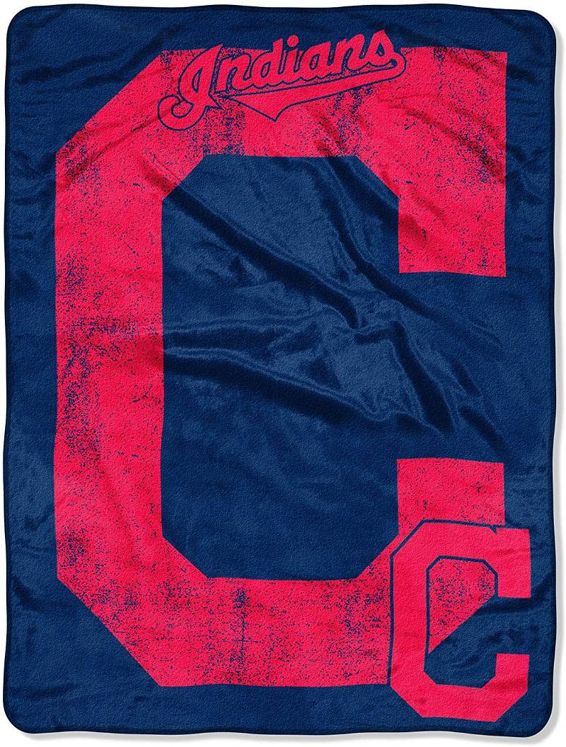 Mlb Soft Cozy Washable Cleveland Indians Sherpa Fleece Blanket Gifts for Family, for Couple