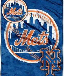 Mlb Soft Cozy Washable New York Mets Sherpa Fleece Blanket Gifts for Family, for Couple