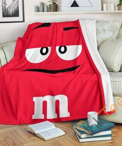 M&m Chocolate Sherpa Fleece Blanket Gifts for Family, for Couple