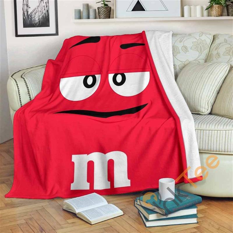 M&m Chocolate Sherpa Fleece Blanket Gifts for Family, for Couple