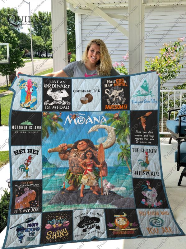 Moana Disney Quotes Collection Quilt Blanket Bedding Set