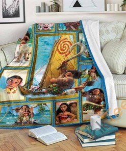 Moana Sherpa Fleece Blanket Gifts for Family, for Couple