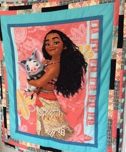 Moana With Her Pet Fabric Quilt Blanket Bedding Set