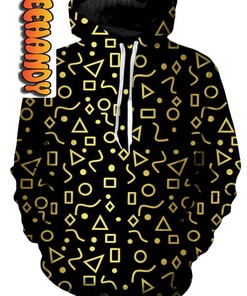 Mod Gold Shapes Unisex 3D Hoodie