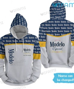 Modelo Hoodie 3D Text Pattern Custom Name Beer Lovers Gift