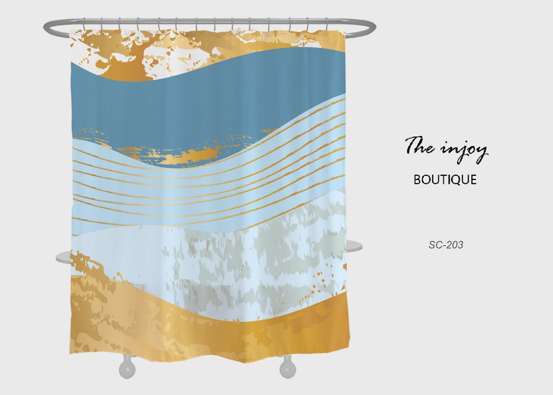 Modern Art Shower Curtain, Marble Texture Waterproof And Washable Bath Curtain For Bathroom Set, Home Decor