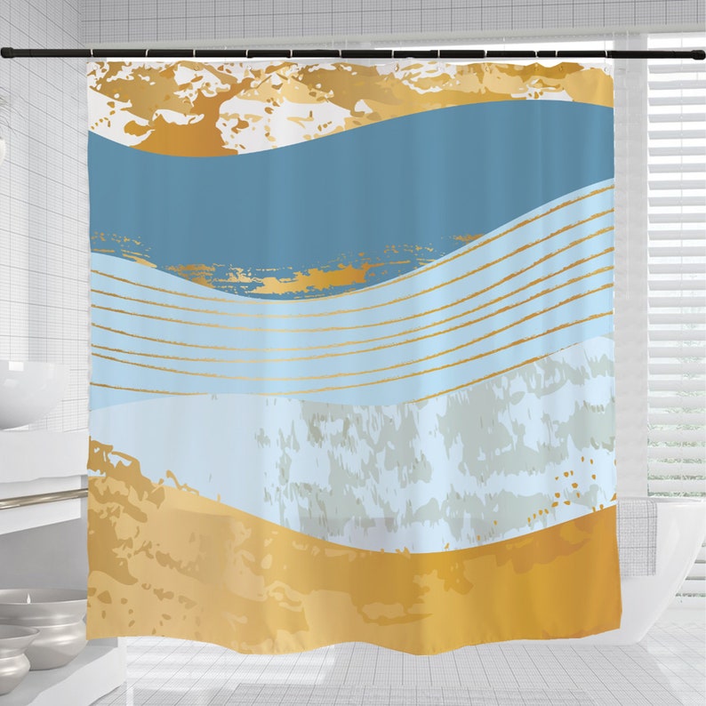 Modern Art Shower Curtain, Marble Texture Waterproof And Washable Bath Curtain For Bathroom Set, Home Decor - Image 3