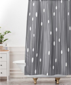 Modern Geometric Shower Curtain, Bathroom, Entangled Grey Design, Modern Geometric, Shower, Bathroom Decor, Minimalist, Grey