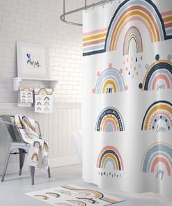 Modern Rainbow Shower Curtain Bath Towel Bath Build A Set