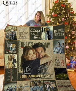 Mofi -GreyS Anatomy Quilt Blanket Bedding Set for Home Décor