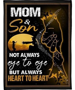 Mom And Son Not Always Eye To Eye But Heart To Heart Trending Fleece Blanket For Mom84