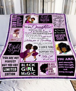 Mom To Daughter Black Women Fleece Blanket Quilt Blanket Bedding Set Gift For Daughter