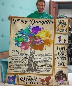 Mom To Daughter Colorful Tree Blanket Fleece Blanket Quilt Blanket Bedding Set