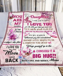 Mom To Daughter Letter 3 Fleece Blanket Quilt Blanket Bedding Set Gift For Daughter83
