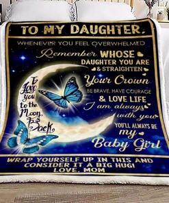 Mom To Daughter Love You To The Moon Blanket For Daughter Birthday From Mom To Daughter