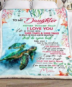 Mom To Daughter Turtle 1 Fleece Blanket Quilt Blanket Bedding Set Gift For Daughter83