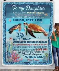 Mom To Daughter Turtle 2 Fleece Blanket Quilt Blanket Bedding Set Gift For Daughter83