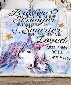 Mom To Daughter Unicorn Fleece Blanket Quilt Blanket Bedding Set Gift For Daughter82