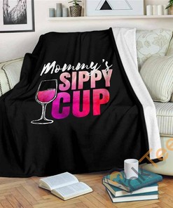 Mommy's Sippy Cup Sherpa Fleece Blanket Gifts for Family, for Couple