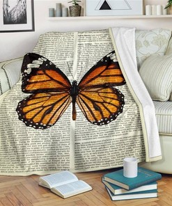 Monarch Butterfly Butterfly Lover Sherpa Fleece Blanket Gifts for Family, for Couple