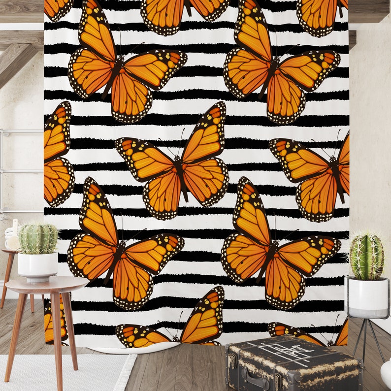 Monarch Butterfly Shower Curtain Options For Towels And Baths - Image 2