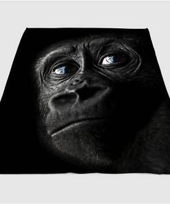 Monkey Almost Crying Sherpa Fleece Blanket Gifts for Family, for Couple