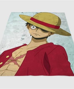 Monkey D Luffy Sherpa Fleece Blanket Gifts for Family, for Couple