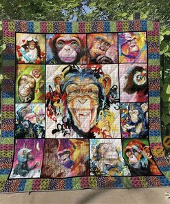 Monkey Quilt Blanket Bedding Set