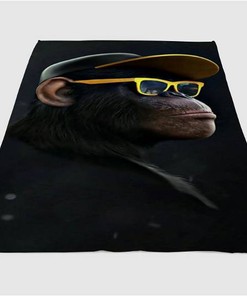 Monkey Sherpa Fleece Blanket Gifts for Family, for Couple