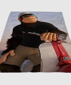 Monkey The Pizza Boy Sherpa Fleece Blanket Gifts for Family, for Couple