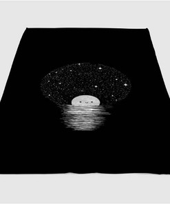 Monochrom Black Sherpa Fleece Blanket Gifts for Family, for Couple